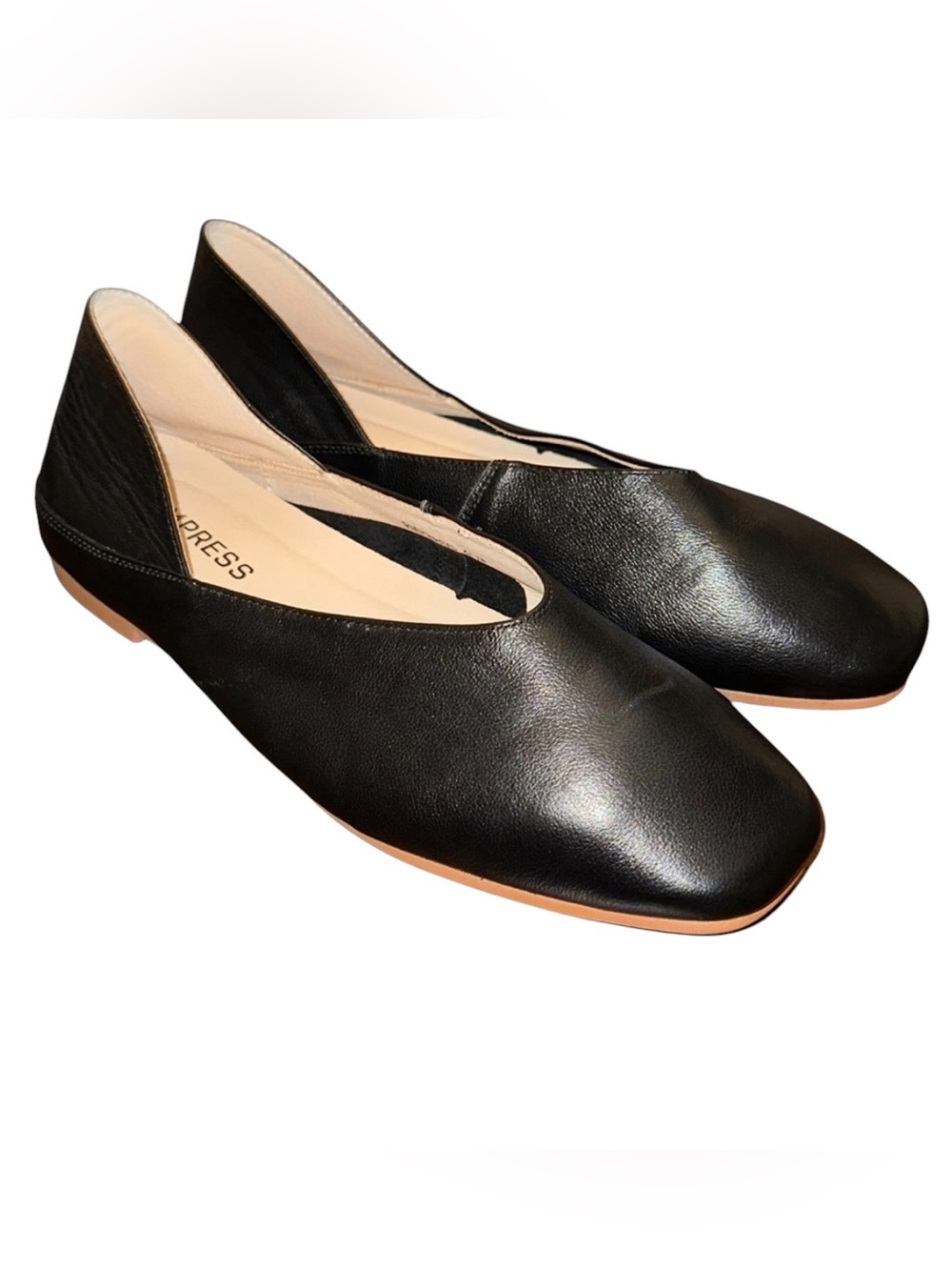 Empress Australia, Kedra, Cushioned Soles square  Toe  Leather Flats